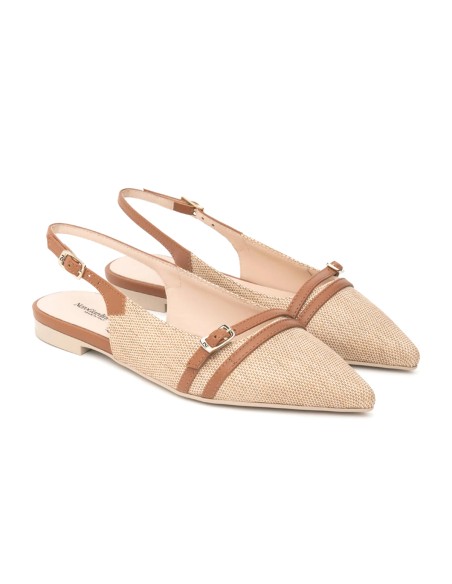 Nero Giardini slingback in tessuto e pelle